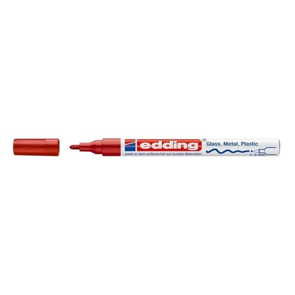Marker Permanent Cu Vopsea Edding 751 Corp Metalic 1 2 Mm Rosu