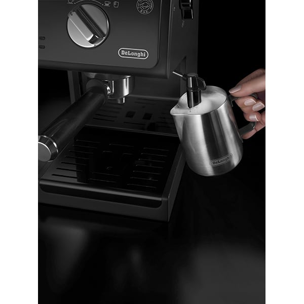 Espressor manual DE LONGHI ECP 31.21, 1.1l, 1100W, 15 bar, sistemul Cappuccino, negru-argintiu