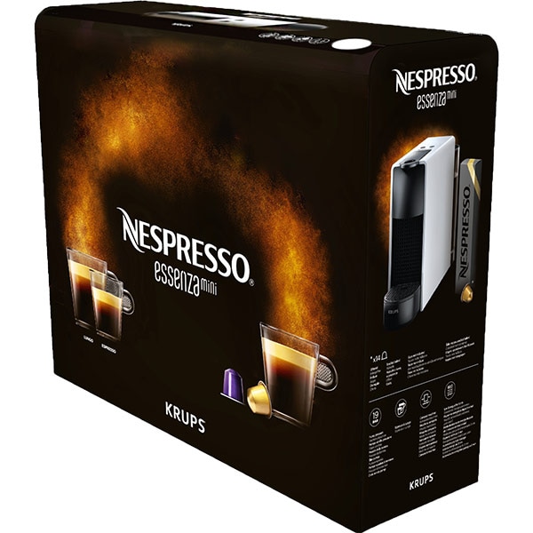 Espressor capsule NESPRESSO Essenza Mini XN111110, 0.6l, 1300W, 19 bar, alb-negru