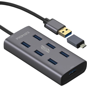 Hub USB Type-C PROMATE EzHub-7, USB 3.0, gri