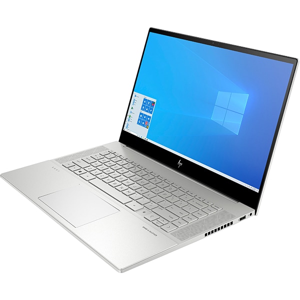 Laptop HP Envy 15-ep0024nq, Intel Core i7-10750H pana la 5.0GHz, 15.6" 4K UHD Touch, 16GB, SSD 1TB, NVIDIA GeForce RTX 2060 6GB, Windows 10 Pro, argintiu