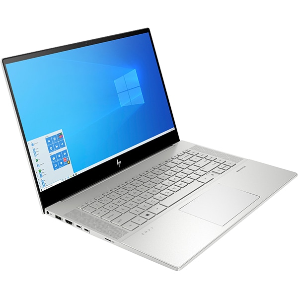 Laptop HP Envy 15-ep0024nq, Intel Core i7-10750H pana la 5.0GHz, 15.6" 4K UHD Touch, 16GB, SSD 1TB, NVIDIA GeForce RTX 2060 6GB, Windows 10 Pro, argintiu