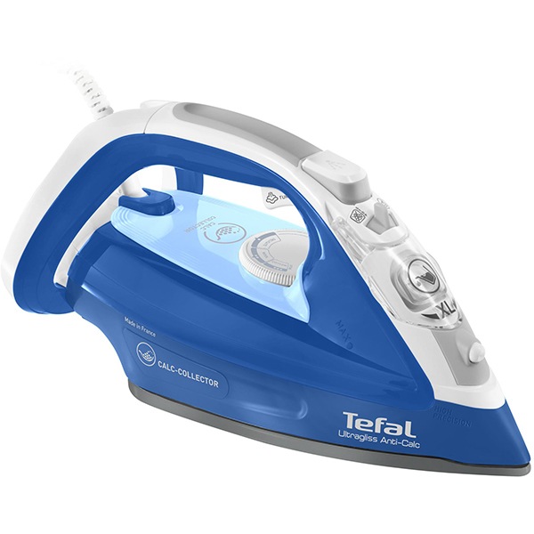 Fier De Calcat Tefal Ultragliss Fv4964e0 2500w 180g Min 270ml Talpa Durilium Albastru Alb