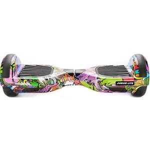Hoverboard FREEWHEEL Junior Lite, 6.5 inch, viteza 12 km/h, motor 2 x 200W Brushless, graffiti mov