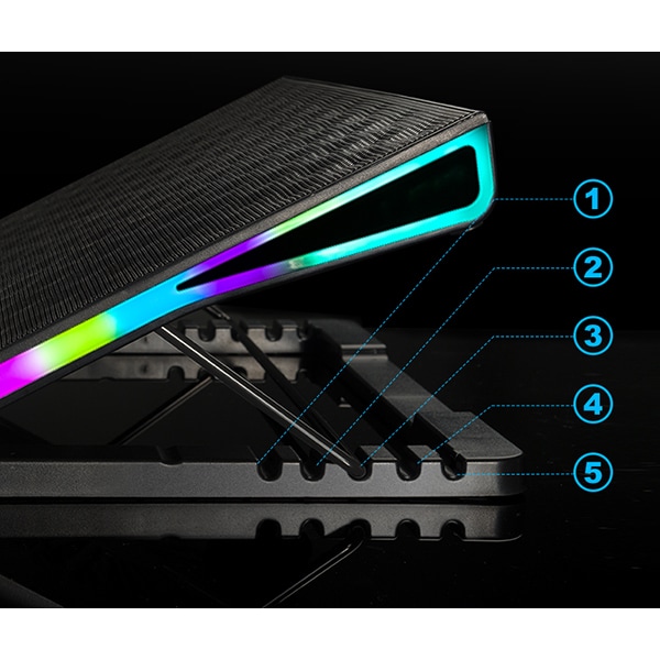 Cooler laptop gaming MYRIA X10, RGB, 17", negru