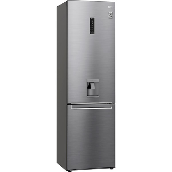 Combina frigorifica LG GBF62PZHMN, No Frost, 383 l, H 203 cm, Clasa E, dozator apa, argintiu