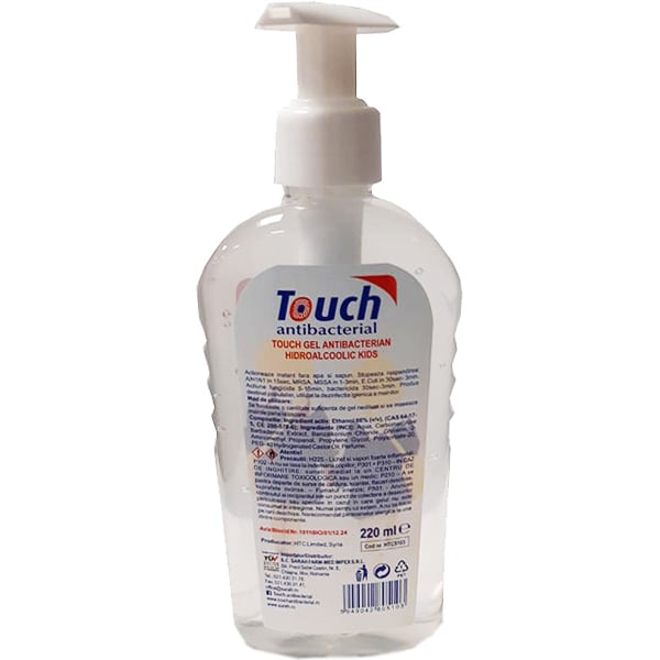 Gel dezinfectant pentru maini TOUCH Kids antibacterial, 220ml