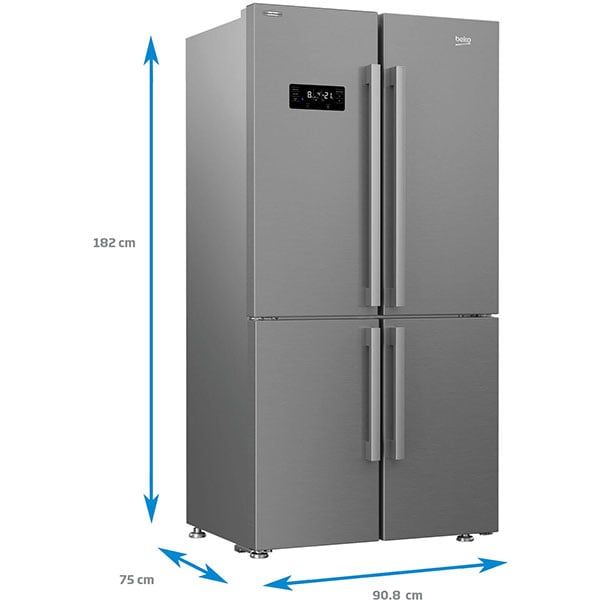 Side by Side BEKO GN1416231XPN, NeoFrost Dual Cooling, 572 l, H 182 cm, Clasa F, inox
