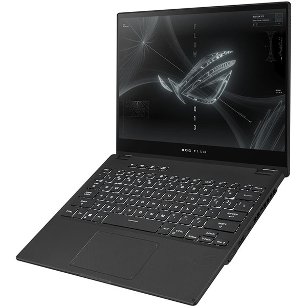 Laptop 2 in 1 ASUS ROG Flow X13 GV301RC-LJ051W, AMD Ryzen 7 6800HS pana la 4.7GHz, 13.4" WUXGA Touch, 16GB, SSD 512GB, NVIDIA GeForce RTX 3050, Windows 11 Home, negru