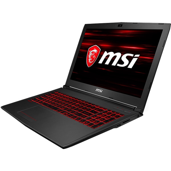 Laptop Gaming MSI GV62 8RD, Intel Core i7-8750H pana la 4.1GHz, 15.6" Full HD, 8GB, 1TB + SSD 128GB, NVIDIA GeForce GTX 1050 Ti 4GB, Free Dos