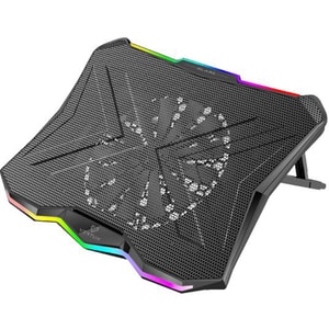 Cooler pad Gaming VERTUX Glare, RGB, USB, negru 