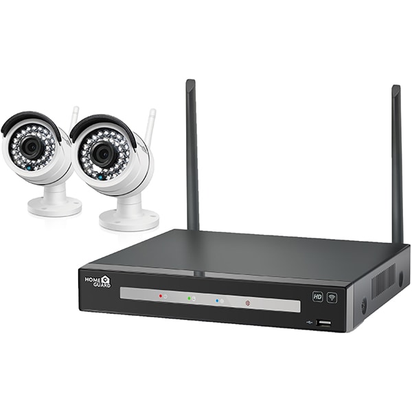 impatient Get cold G Kit supraveghere wireless HOMEGUARD HGNVK48802, 2 camere 960p, NVR 4  canale, HDD 1TB inclus, negru-alb