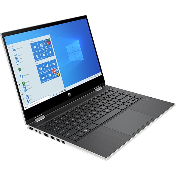 Laptop 2 in 1 HP Pavilion x360 14-dw1023na, Intel Core i7-1165G7 pana la 4.7Ghz, 14" Full HD Touch, 8GB, SSD 256GB, Intel Iris Xe, Windows 10 Home, argintiu
