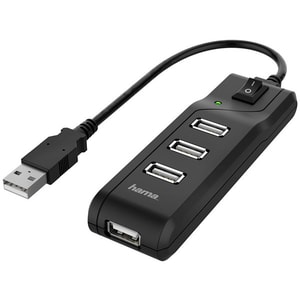 Hub USB HAMA 200118, USB 2.0, comutator switch, negru