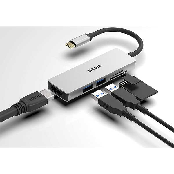 Hub USB Type-C D-LINK DUB-M530, USB 3.0, HDMI, SD/microSD, gri