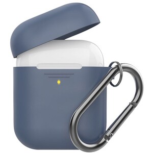 Husa pentru Apple AirPods + inel prindere PROMATE GripCase, albastru inchis