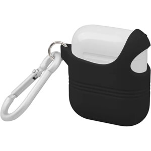 Husa decupata pentru carcasa Apple AirPods + inel prindere PROMATE VeilCase, negru