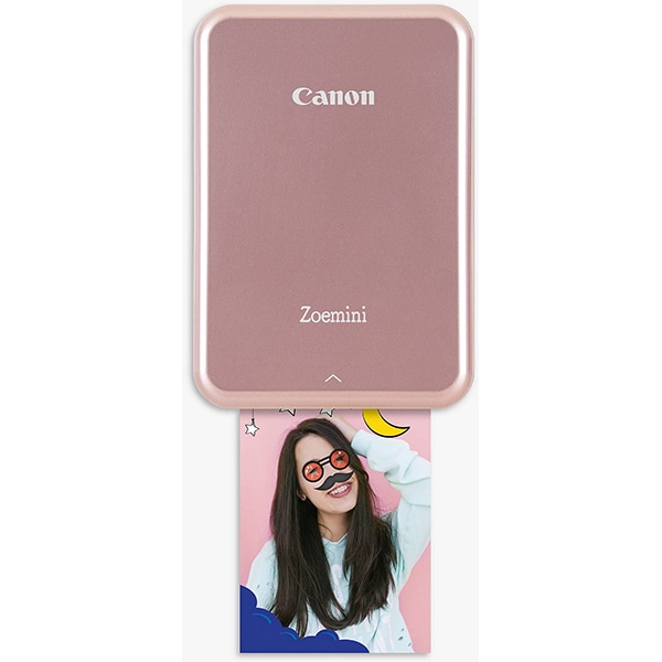 Kit Imprimanta foto portabila CANON Zoemini, Bluetooth, roz + 1 pachet hartie 20 coli + 1 pachet hartie rotunda 10 coli + husa