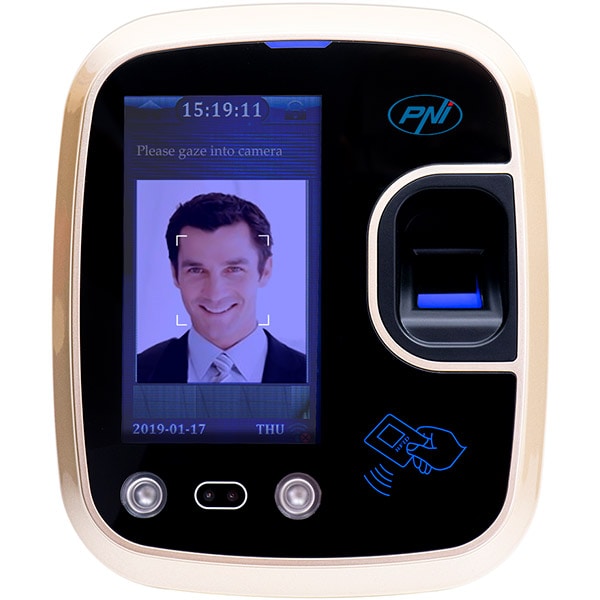 Sistem de pontaj biometric PNI Face 600, recunoastere card, negru