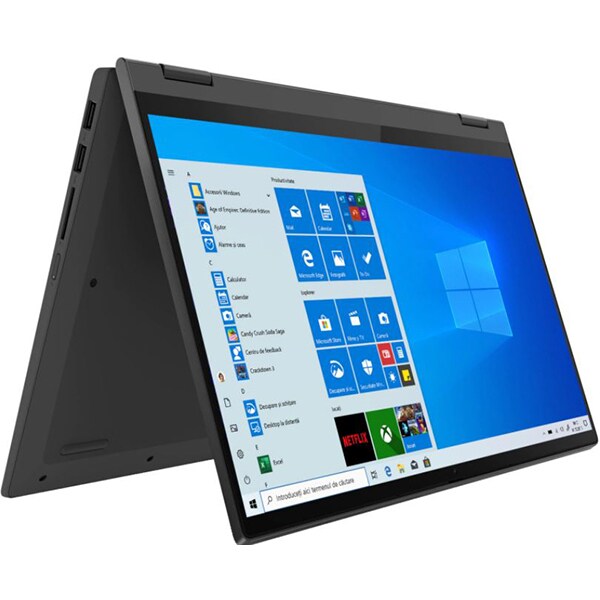 Laptop 2 in 1 LENOVO IdeaPad Flex 5 14ITL05, Intel Core i5-1135G7 pana la 4.2GHz, 14" Full HD Touch, 8GB, SSD 512GB, Intel Iris Xe, Windows 10 Home, Graphite Grey