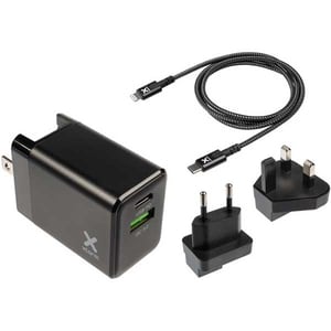Incarcator retea XTORM Volt XA022U, Lightning - USB-C, USB, Power Delivery, priza EU- UK &amp; US, cablu USB-C, negru