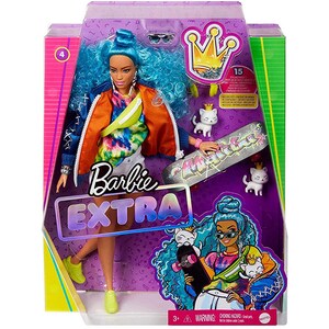 Papusa BARBIE Extra Style - Curly hair MTGRN30, 3 ani+, multicolor