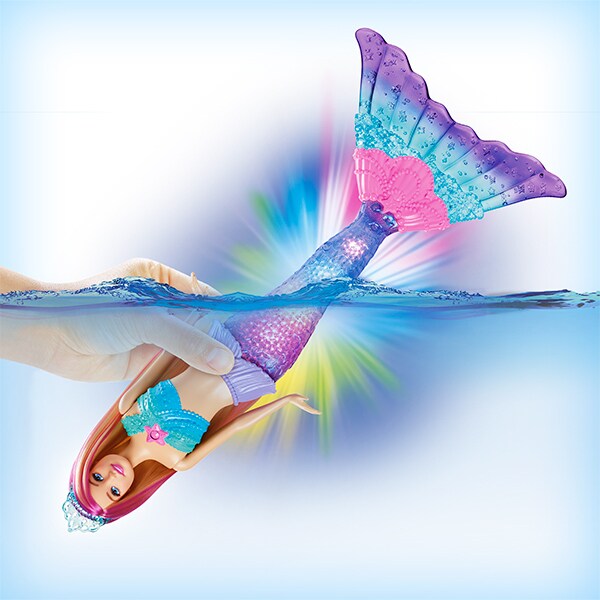 Papusa BARBIE Dreamtopia Sirena cu lumini MTHDJ36O, 3 ani+, multicolor