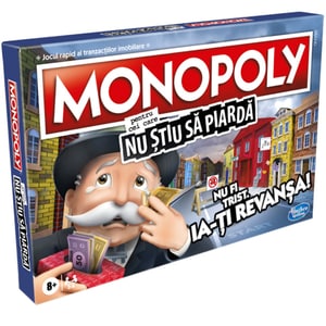 Joc de societate HASBRO Monopoly Pentru cei care nu stiu sa piarda E9972, 8 ani+, 2-6 jucatori