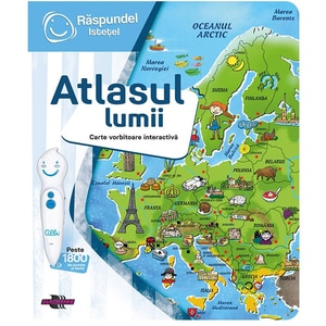 Carte interactiva RASPUNDEL ISTETEL Atlasul lumii 69369, 7 ani+, multicolor