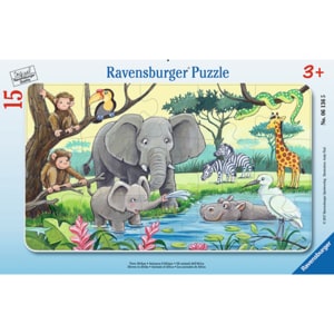 Puzzle RAVENSBURGER Animale din Africa RVSPC06136, 3 ani+, 15 piese