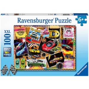 Puzzle RAVENSBURGER Masini de curse RVSPC12899, 6 ani+, 100 piese