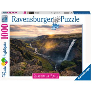 Puzzle RAVENSBURGER Cascada Haifoss Islanda RVSPA16738, 14 ani+, 1000 piese