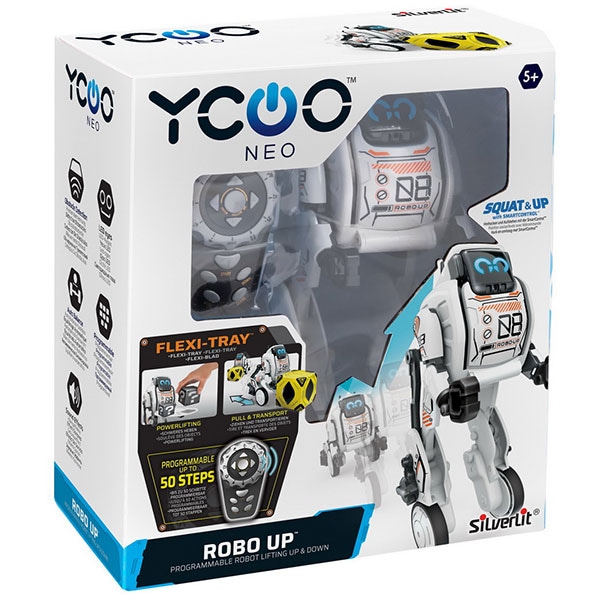 Robot cu telecomanda AS Robo Up 7530-88050, 5 ani+, alb-negru