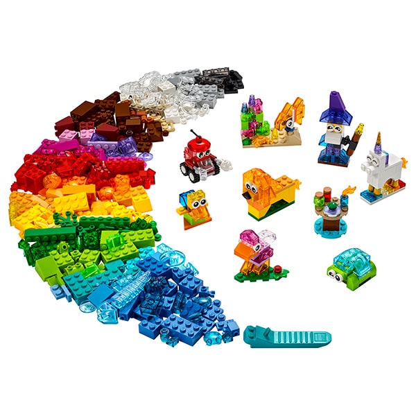 LEGO Classic: Caramizi transparente creative 11013, 4 ani+, 500 piese