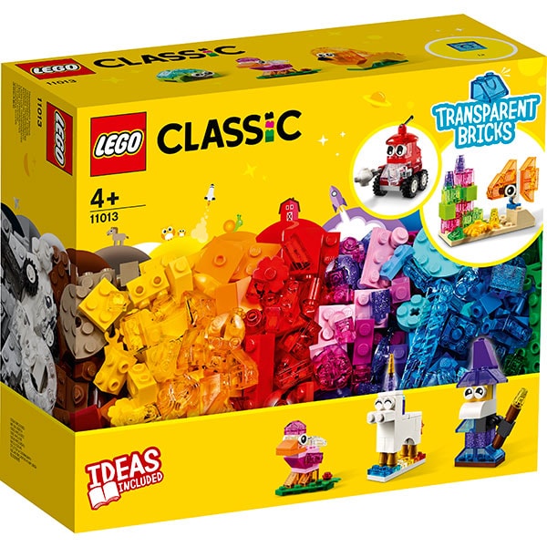 LEGO Classic: Caramizi transparente creative 11013, 4 ani+, 500 piese