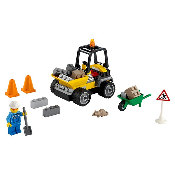 LEGO City: Camion pentru lucrari rutiere 60284, 4 ani+, 58 piese