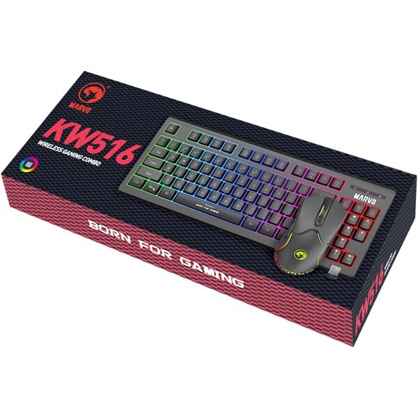 Kit Gaming 2 in 1 MARVO KW516, tastatura, mouse, negru