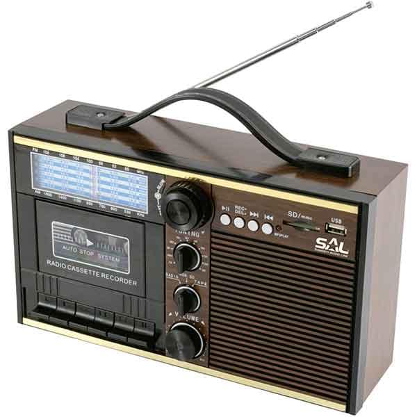 screen Matron tax Radio retro cu casetofon SAL RRT 11B, FM, Bluetooth, USB, maro