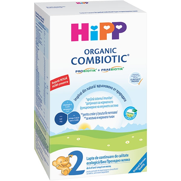 Lapte Praf Hipp Organic Combiotic 2 1339 6 Luni 300g