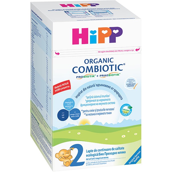 Lapte Praf Hipp Organic Combiotic 2 1394 6 Luni 800g