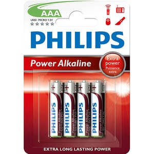 Baterie alcalina PHILIPS LR03, AAA, 4 bucati