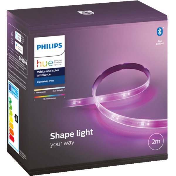 Banda LED smart Philips Hue LightStrip 7190155PH, Wi-Fi, LED RGB, 20W, 1600lm, 2m