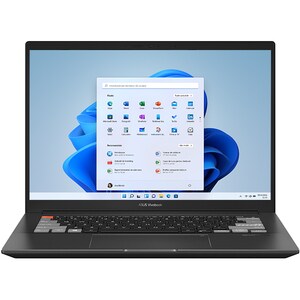 Laptop ASUS Vivobook Pro 14X OLED M7400QE-KM008W, 14" 2.8K, AMD Ryzen 7 5800H pana la 4.4GHz, 16GB, SSD 512GB, NVIDIA GeForce RTX 3050Ti 4GB, Windows 11 Home, negru