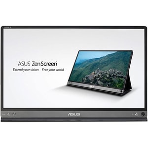 Monitor LED IPS ASUS ZenScreen GO MB16AP, 15.6", Full HD, 60Hz, Flicker free, gri inchis