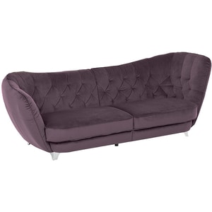 Canapea fixa Georgia Velvet F607, 3 locuri, 256 x 115 x 98 cm, violet
