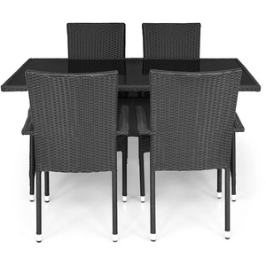 Set mobilier gradina MAISON MEX Presley, 5 piese, negru