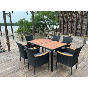 Set mobilier gradina MYRIA Wales Delo Doronto, 7 piese, gri inchis