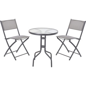 Set mobilier gradina KI Bistro, 3 piese, gri