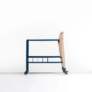 Masuta cu roti Nyx Trolley, albastru, 68.2 x 35 x 75 cm