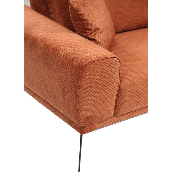 Canapea fixa Elizabeth, 3 locuri, 235 x 95 x 75 cm, caramiziu